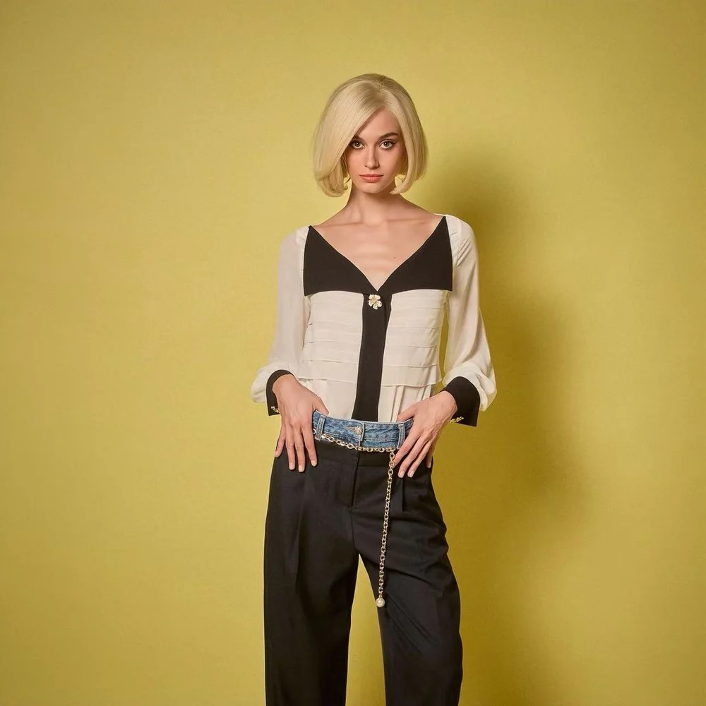 1EA0408-190 [EDWARD ACHOUR] Denim-Waist Trousers Black #100919/1067 (EU)