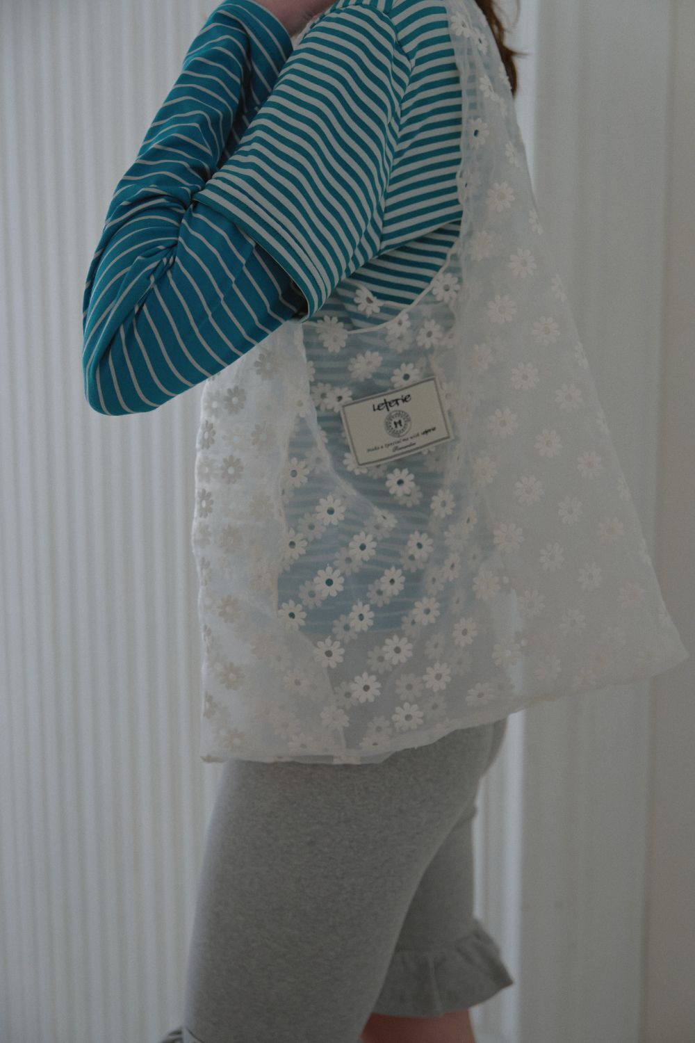 LETERIE 花卉蕾絲提包 FLORAL LACE BAG_IVORY