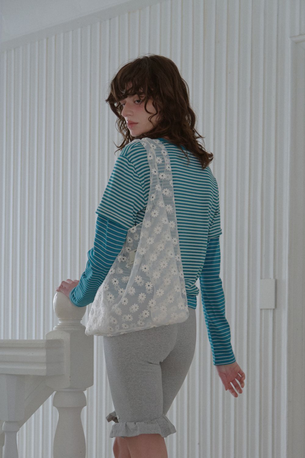 LETERIE 花卉蕾絲提包 FLORAL LACE BAG_IVORY