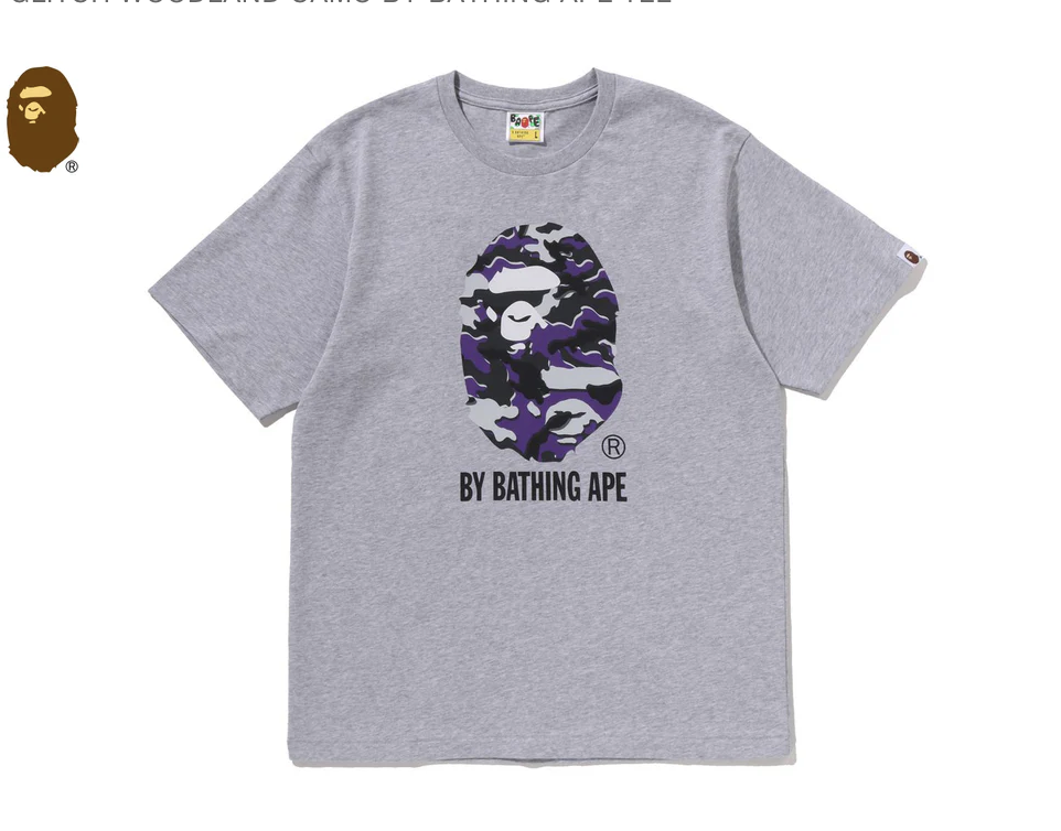 【BAPE】0404發售GLITCH WOODLAND CAMO BY BATHING APE TEE