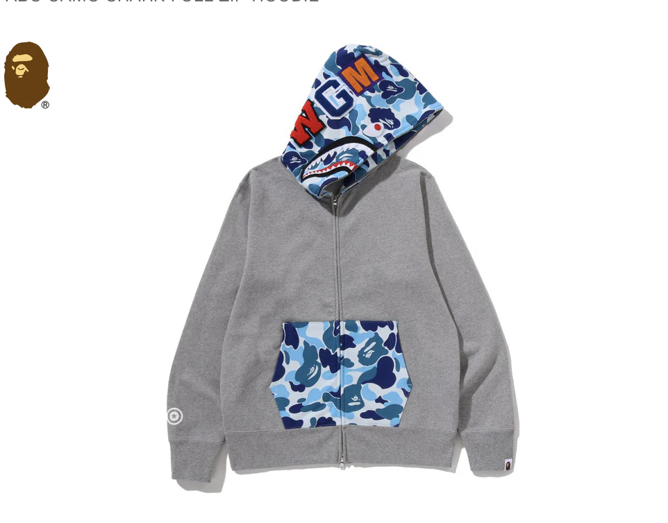 【BAPE】0404發售ABC CAMO SHARK FULL ZIP HOODIE