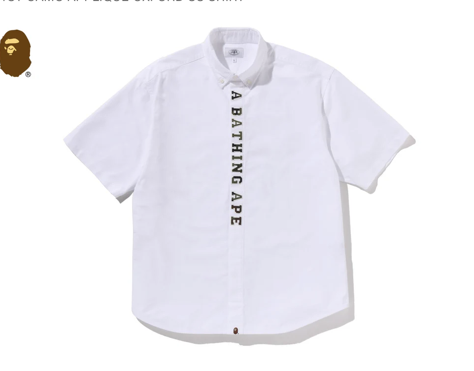 【BAPE】0404發售1ST CAMO APPLIQUE OXFORD SS SHIRT