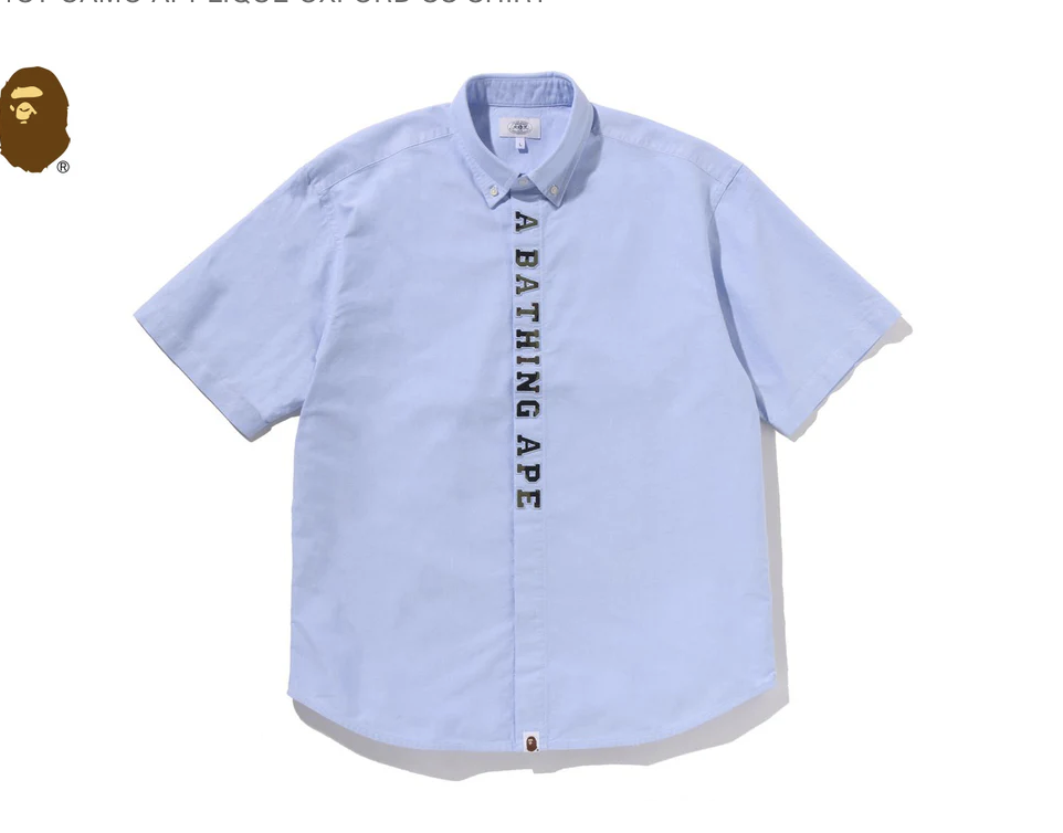 【BAPE】0404發售1ST CAMO APPLIQUE OXFORD SS SHIRT