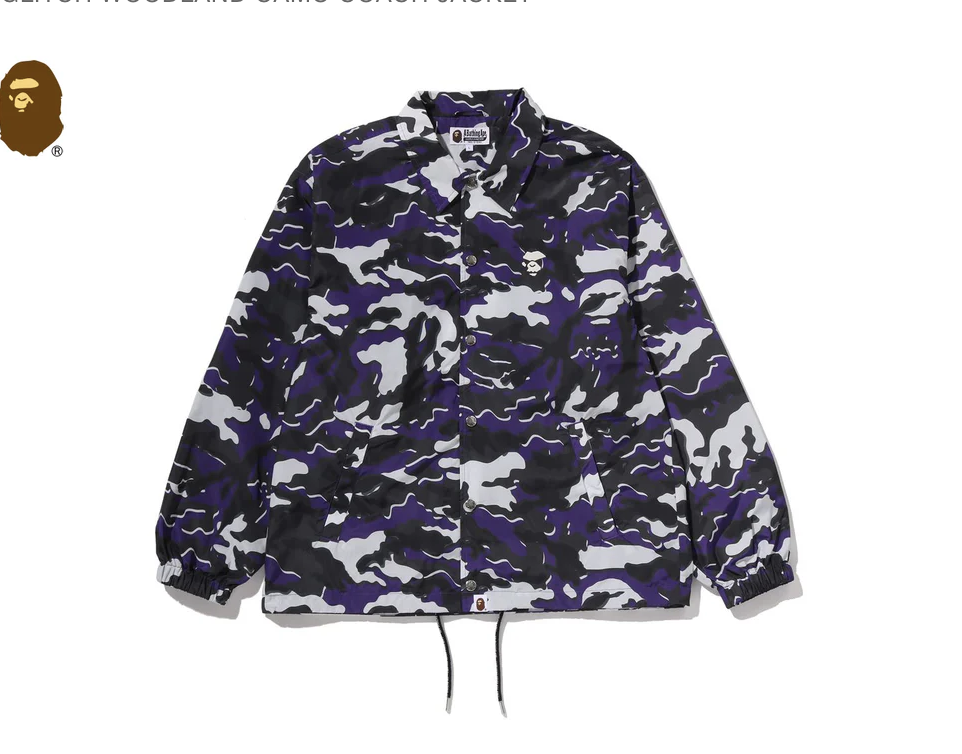 【BAPE】0404發售GLITCH WOODLAND CAMO COACH JACKET
