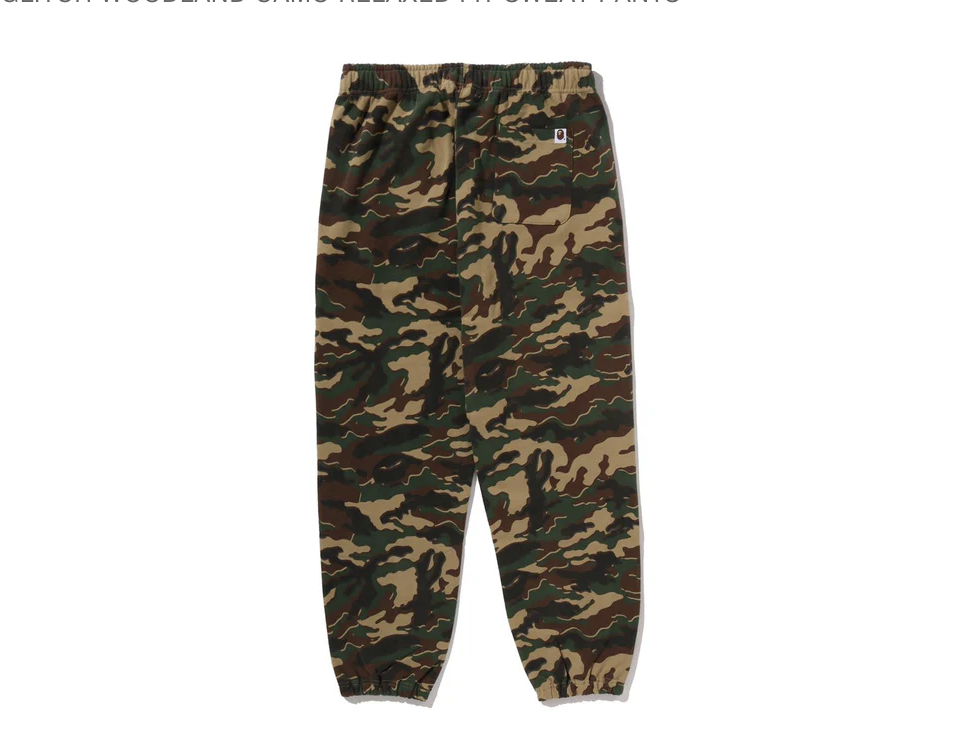 【BAPE】0404發售 寬版GLITCH WOODLAND CAMO RELAXED FIT SWEAT PANTS