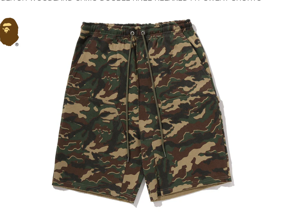 【BAPE】0404發售 寬版GLITCH WOODLAND CAMO RELAXED FIT SWEAT PANTS