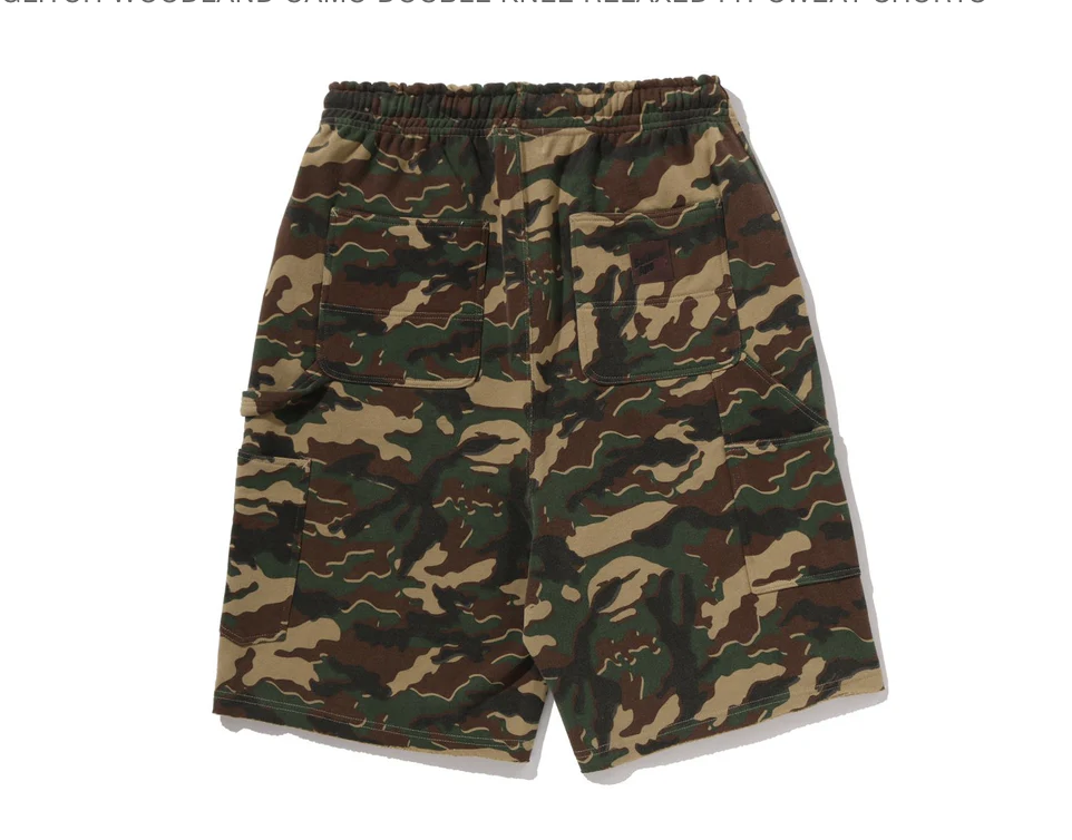 【BAPE】0404發售 寬版GLITCH WOODLAND CAMO RELAXED FIT SWEAT PANTS