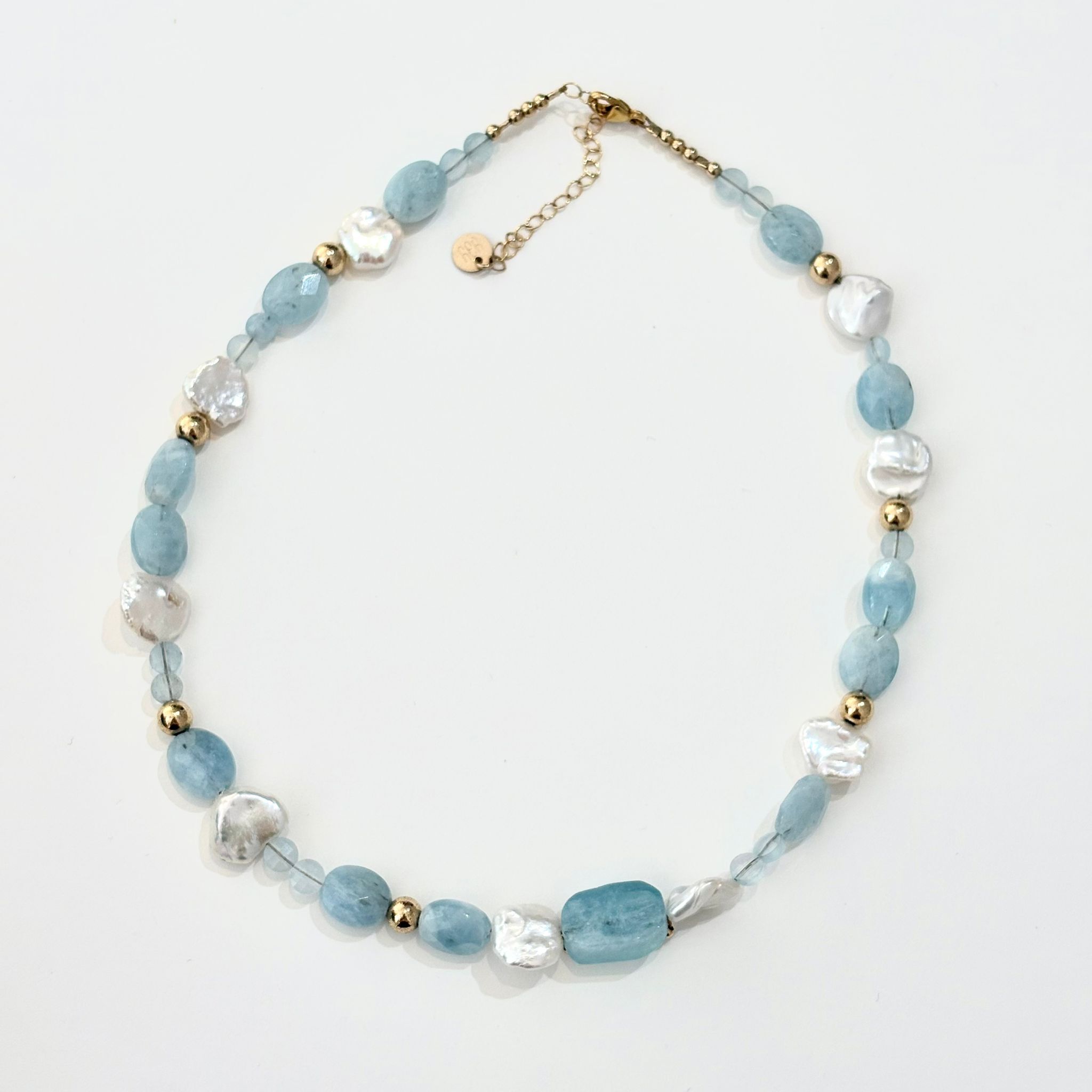 1YA0326-502 [YAY PARIS] Cowrie Shell Necklace - Aquamarine #510tpcu124 (EU)