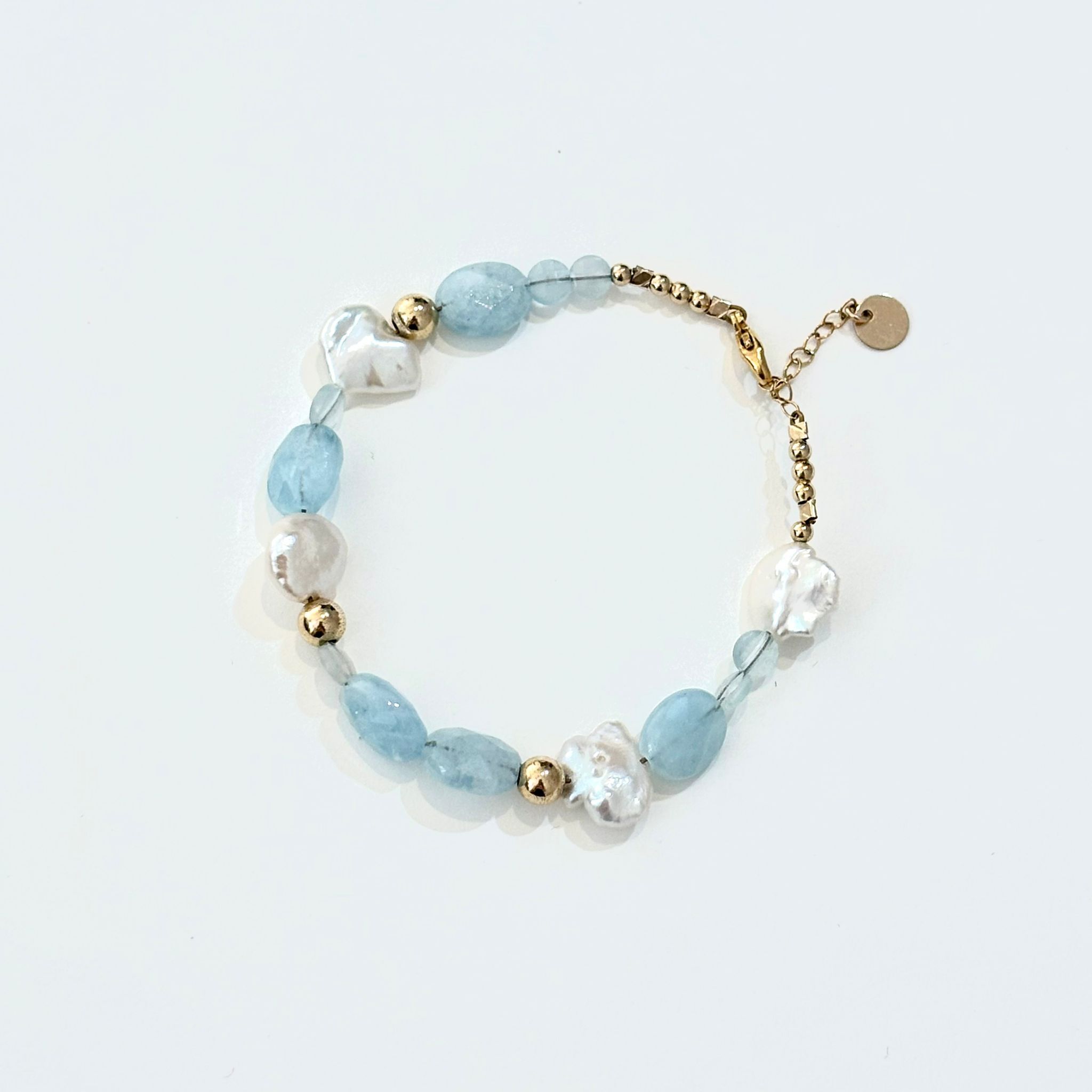 1YA0326-493 [YAY PARIS] Cowrie Bracelet - Aquamarine #200tpcu124 (EU)