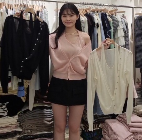 BM6001 側排扣掛脖露肩小外套