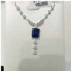 NEC-JJG0406-168 S925培育蓝宝石项链 8×10 (A168)