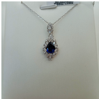NEC-JJG0406-169 S925培育蓝宝石吊坠 6×8 (A169)