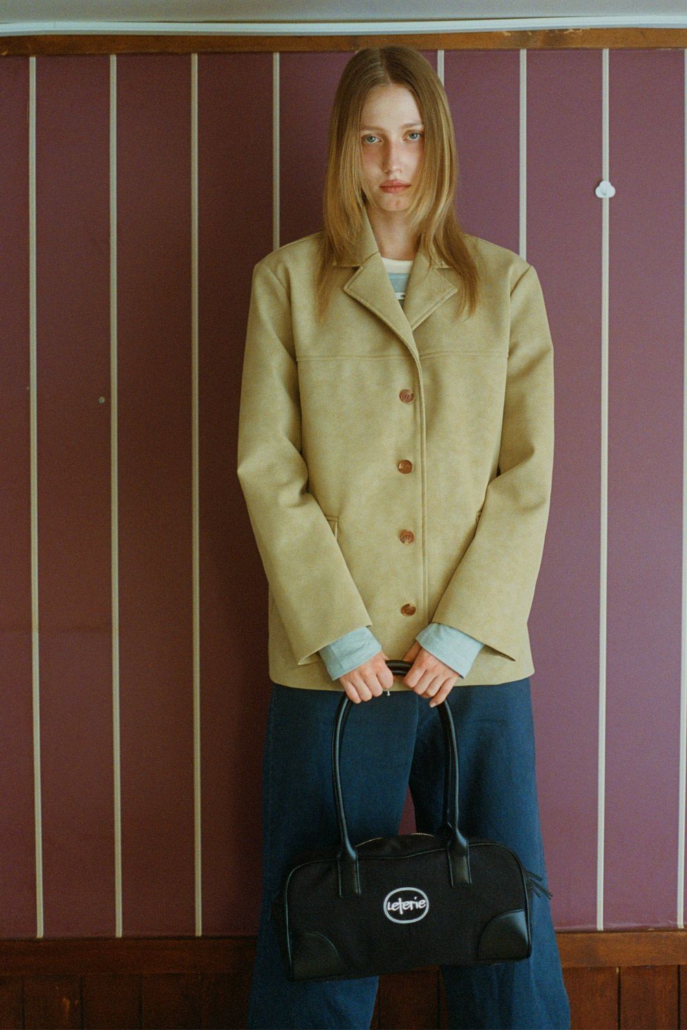 LETERIE 尼龍法棍包 黑色 LETERIE NYLON BAGUETTE BAG_BLACK