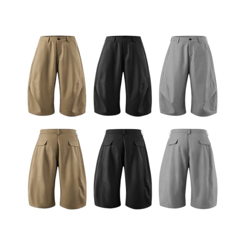 《S.V》摺線挺版西裝彎刀七分褲