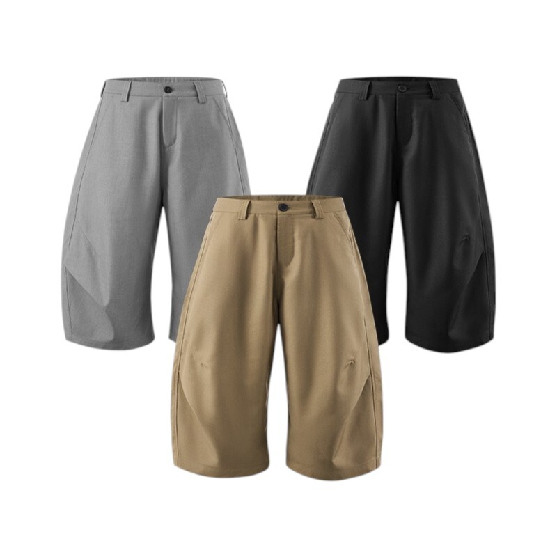 《S.V》摺線挺版西裝彎刀七分褲