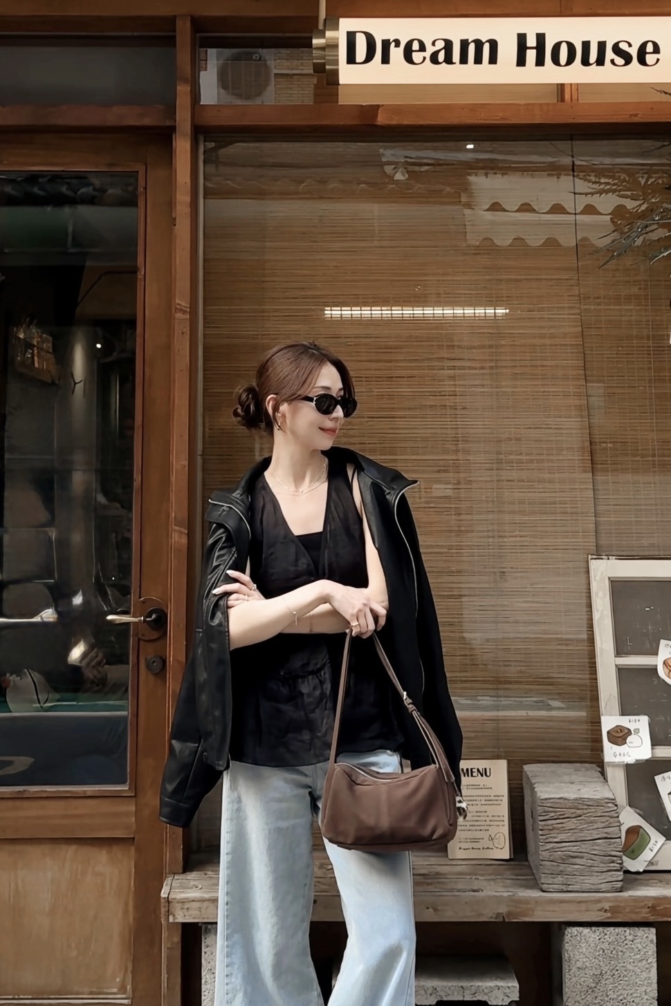 日常款立領皮外套 HB11