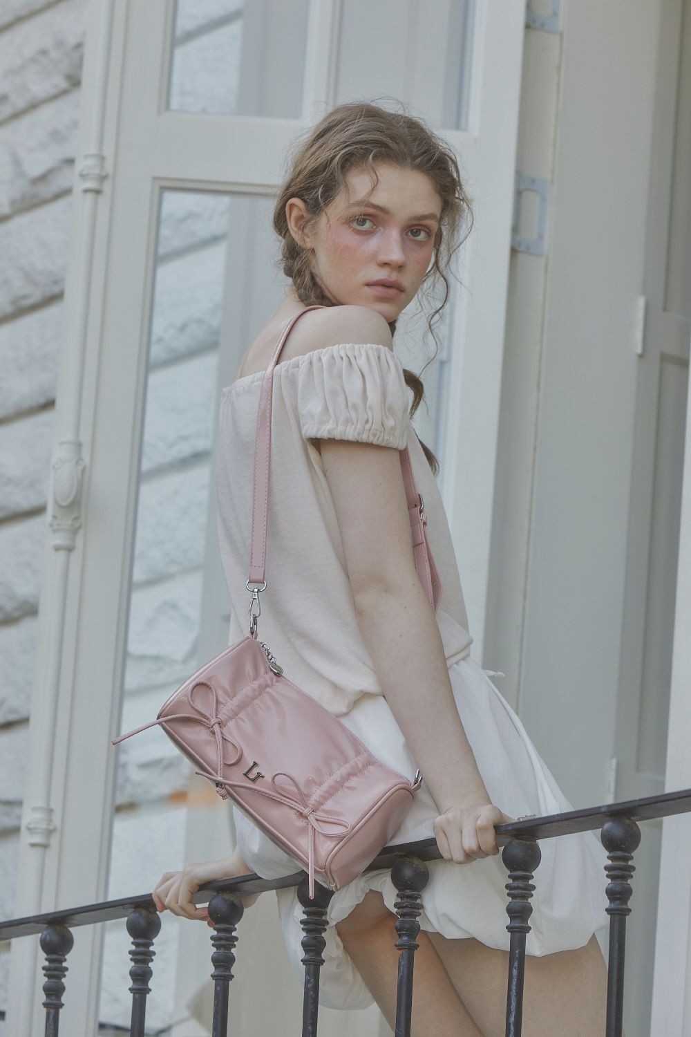 LETERIE 抽褶緞帶包 SHIRRING