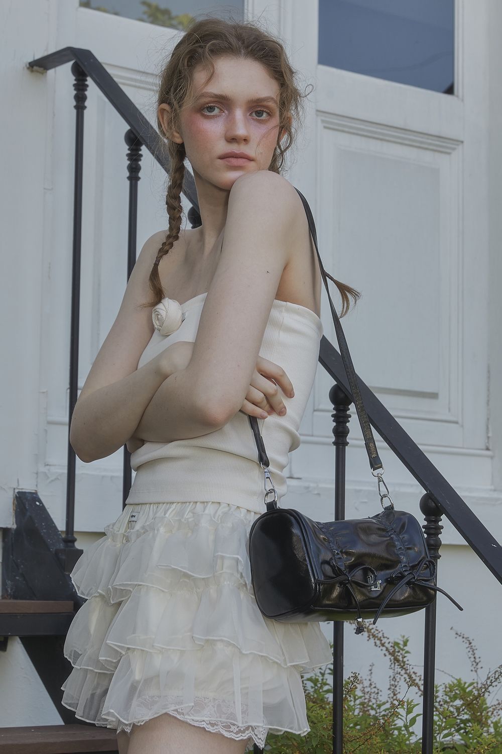 LETERIE 抽褶緞帶包 SHIRRING