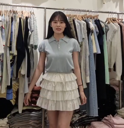 BM6049 橡筋層層蛋糕半身短裙