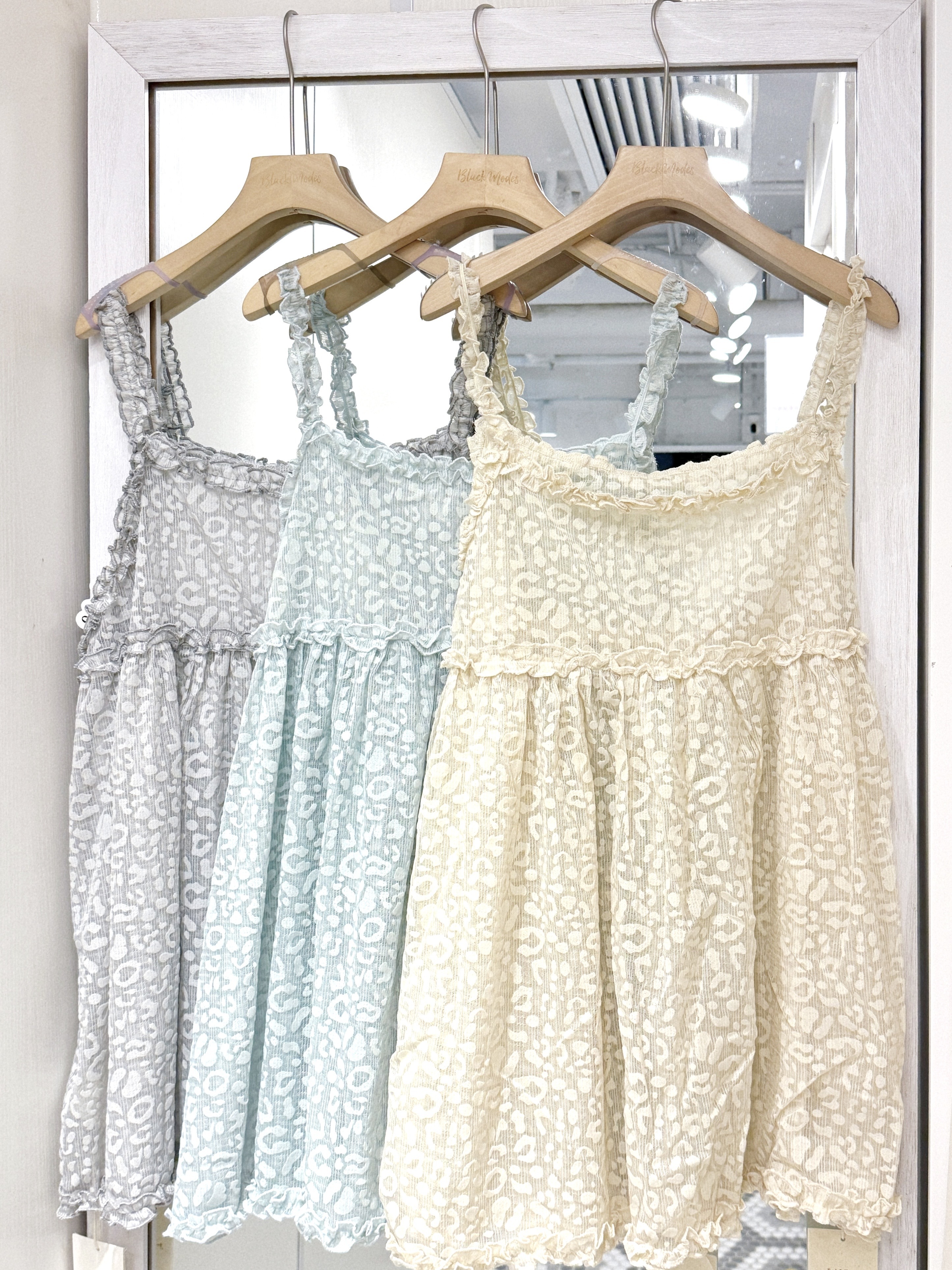 EA1256｜3色入⋆˙⟡♡ 春夏暗豹紋ruffle邊吊帶ops🍯୨୧˙⋆