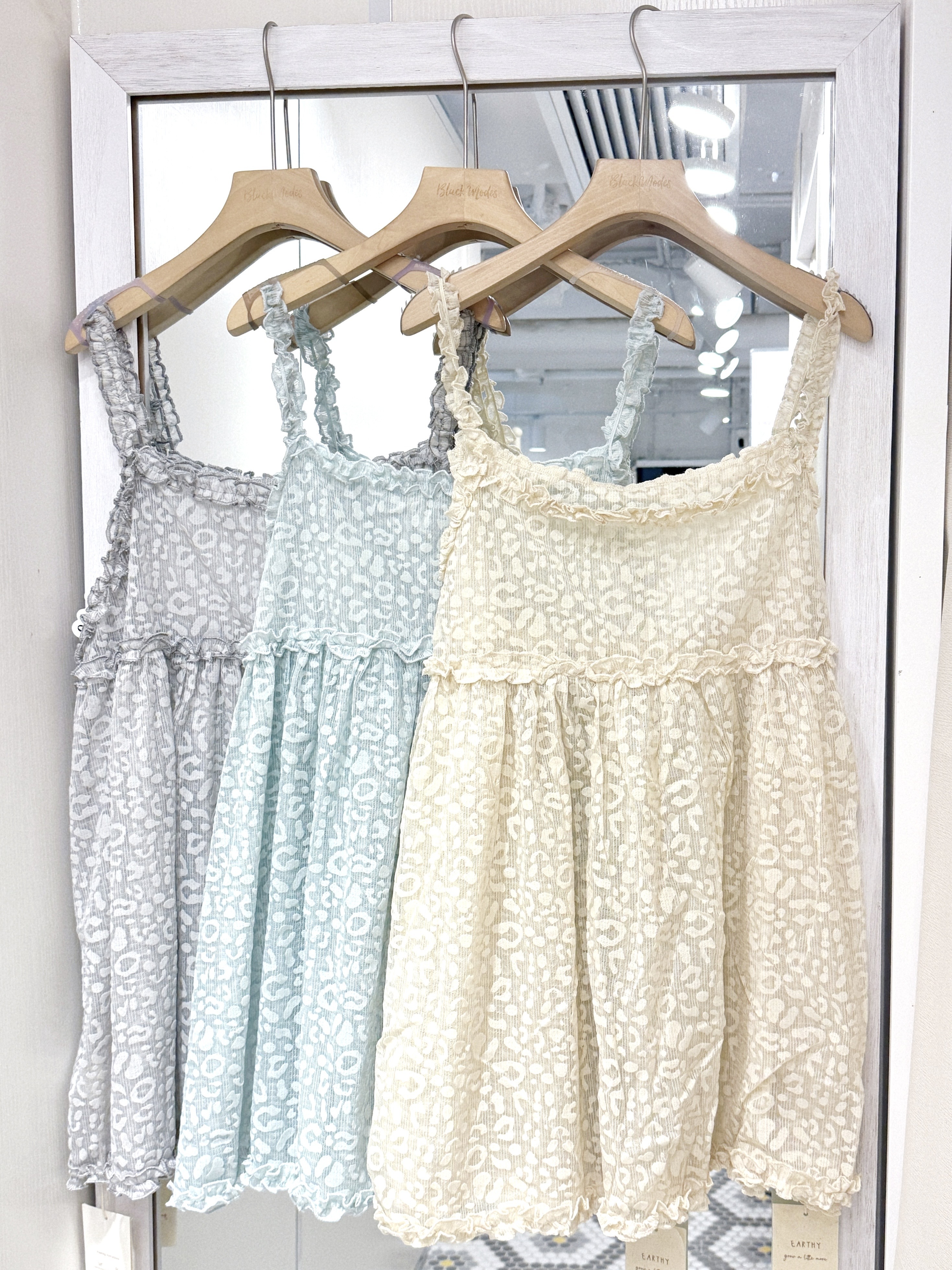 EA1256｜3色入⋆˙⟡♡ 春夏暗豹紋ruffle邊吊帶ops🍯୨୧˙⋆