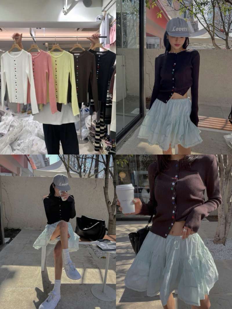 BM6062 色彩貝殼多排扣上衣