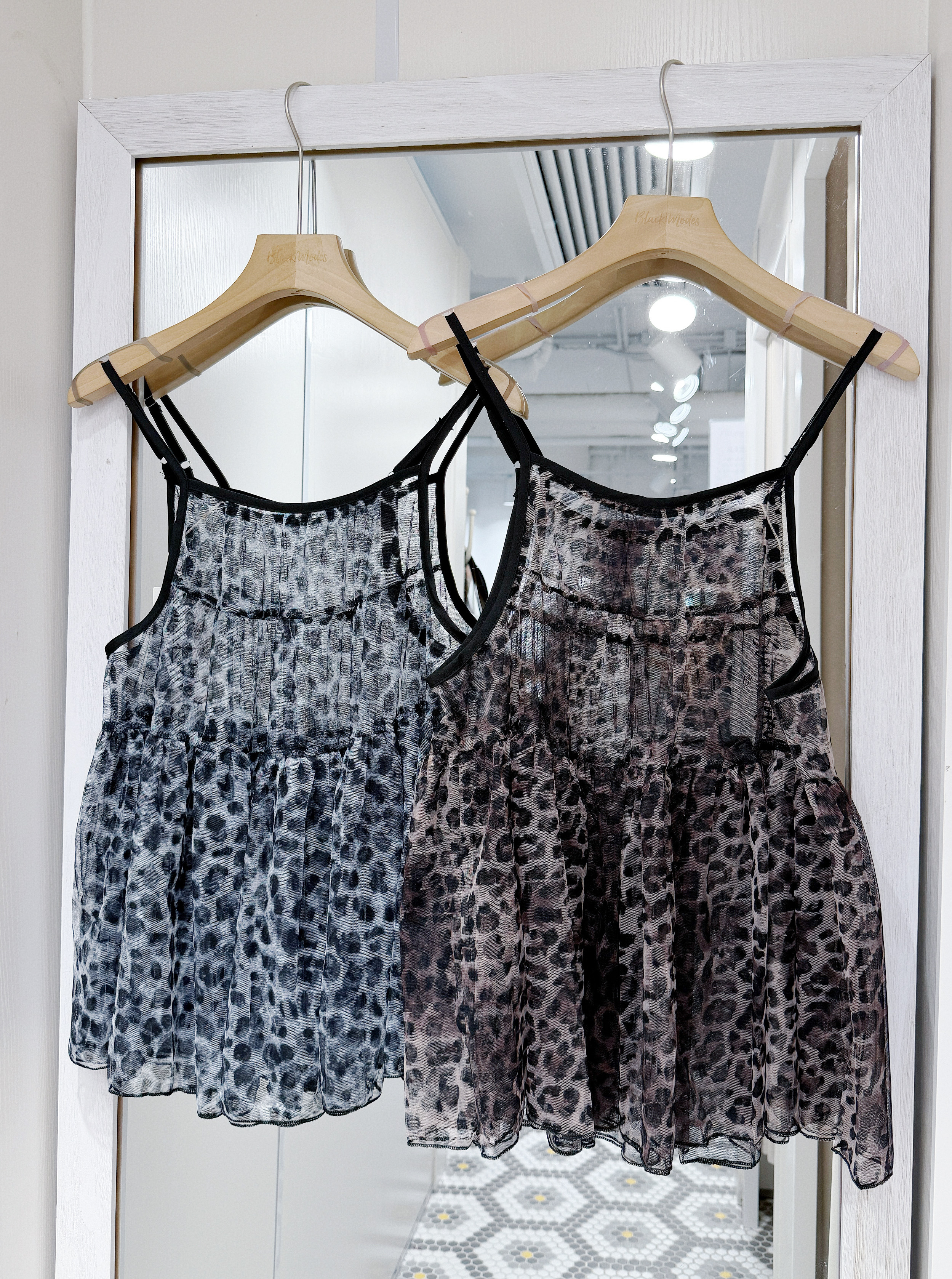 V0188｜甜酷豹紋透明吊帶可調節吊帶ops⊹˚ ༘⋆✿