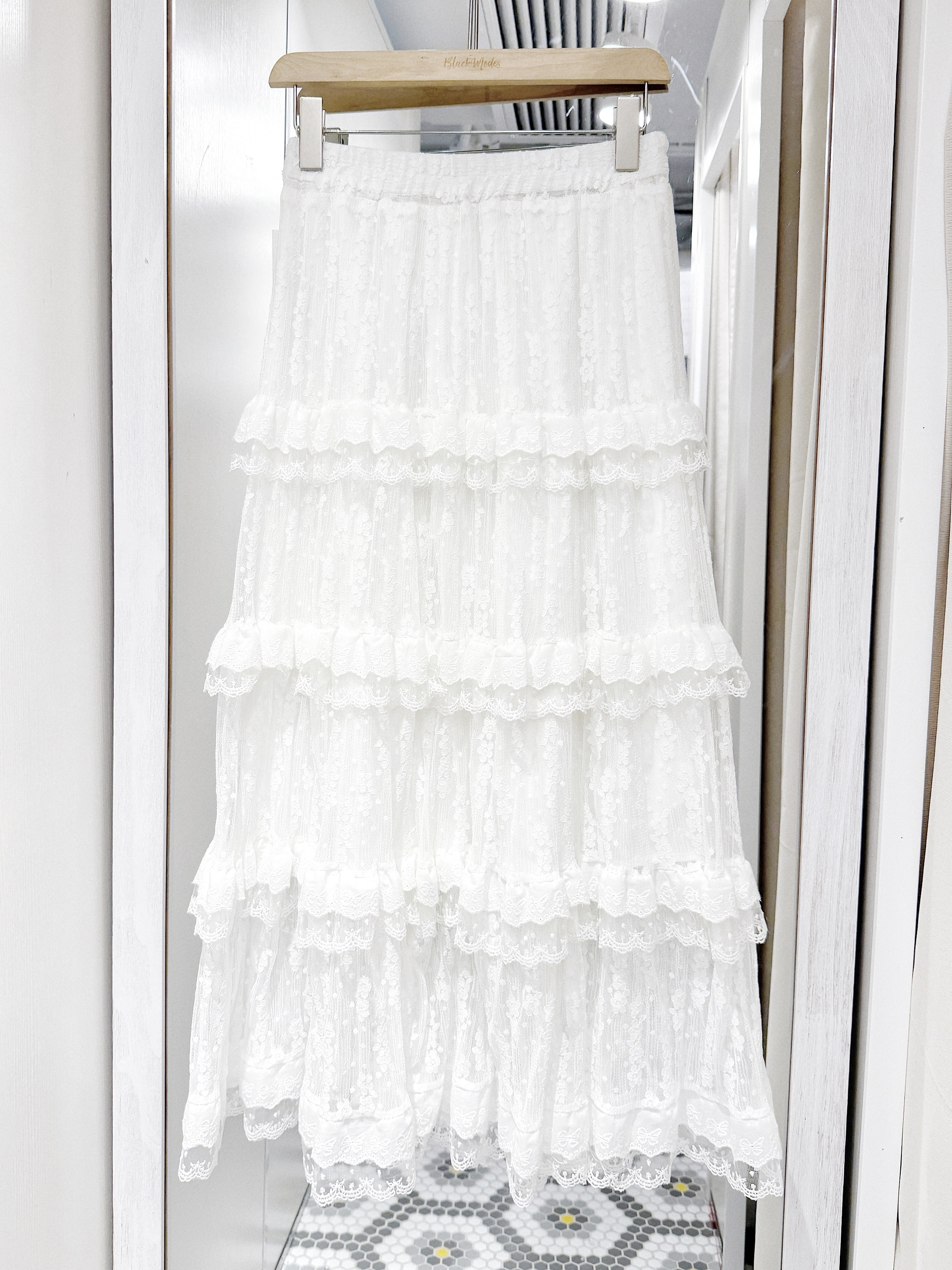 D0517｜蕾絲可愛花花透紗長裙⁺ 𓈒 ꒰✿꒱