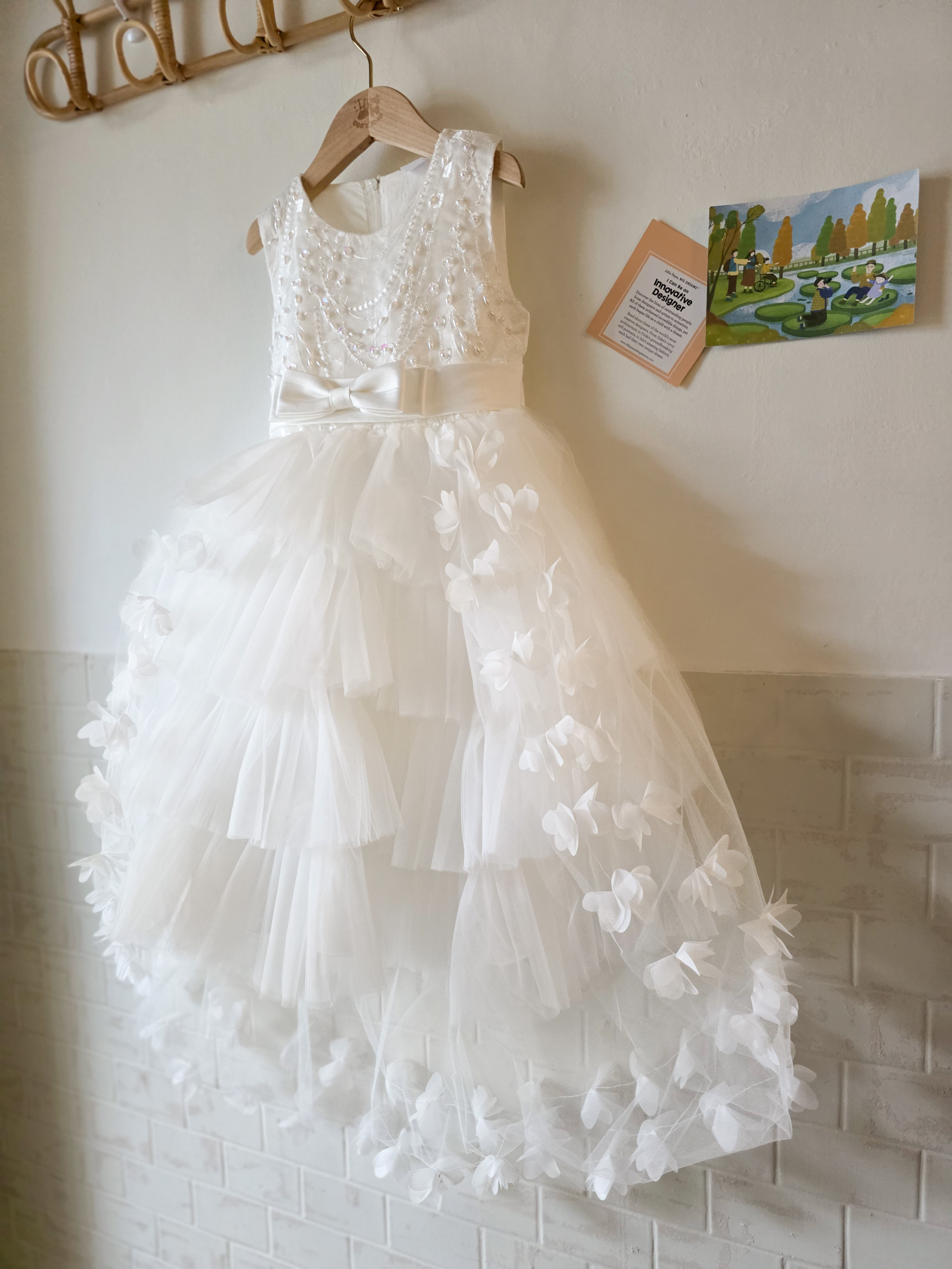 蝶舞花海 拖尾洋裝/小禮服