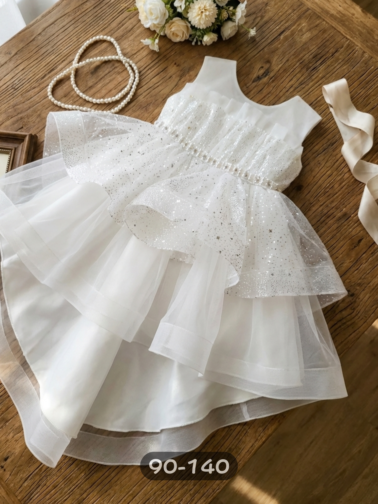 抓褶滿天星拖尾 洋裝/小禮服