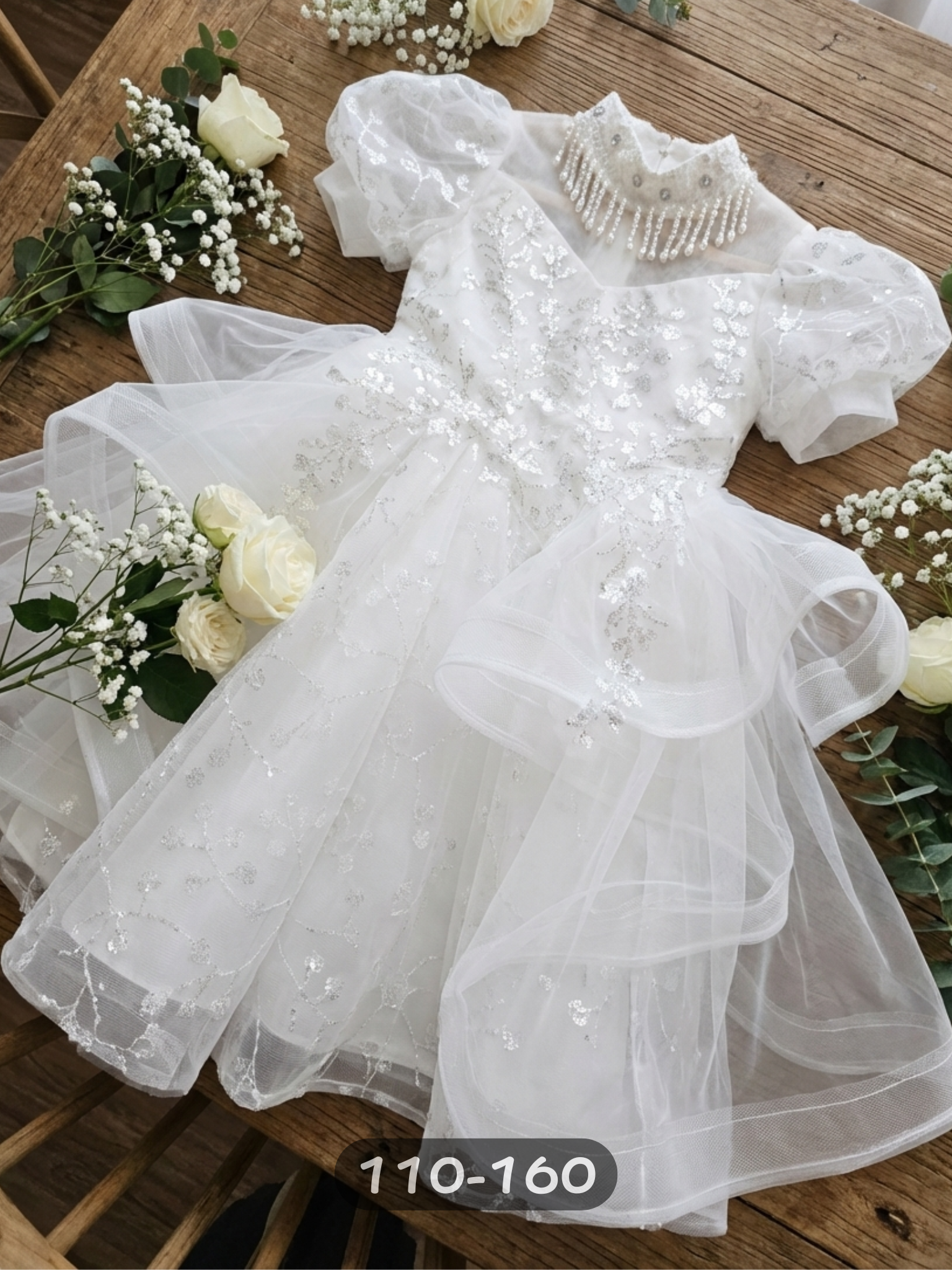 珍珠心領公主 長版洋裝/小禮服