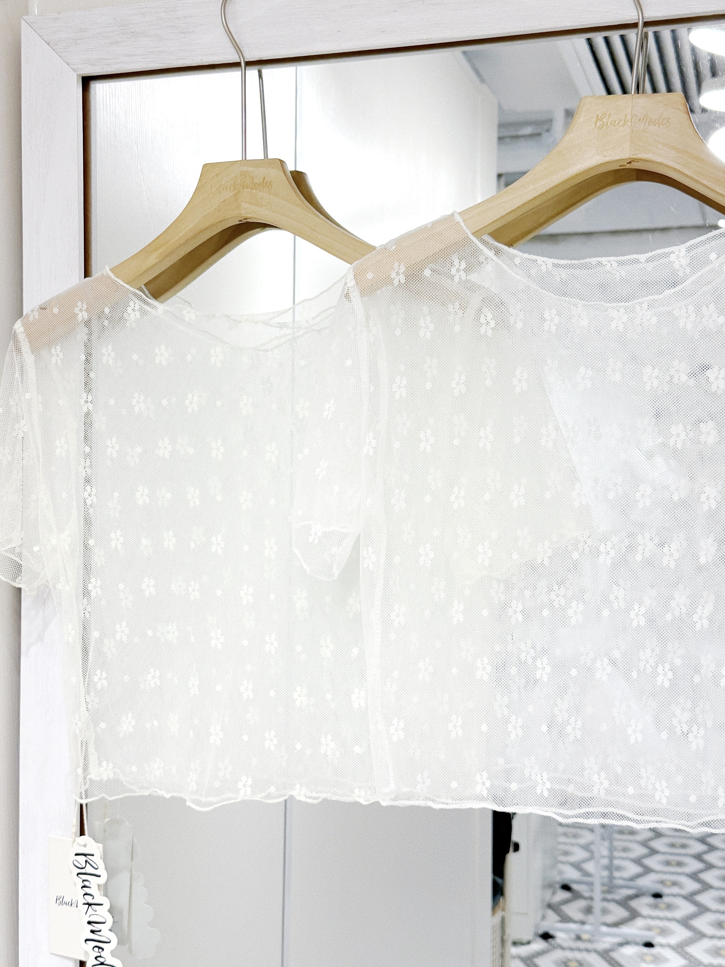 T1395｜可愛田園花花透明感上衣 𓍢 🌼🧺˚˖𓍢