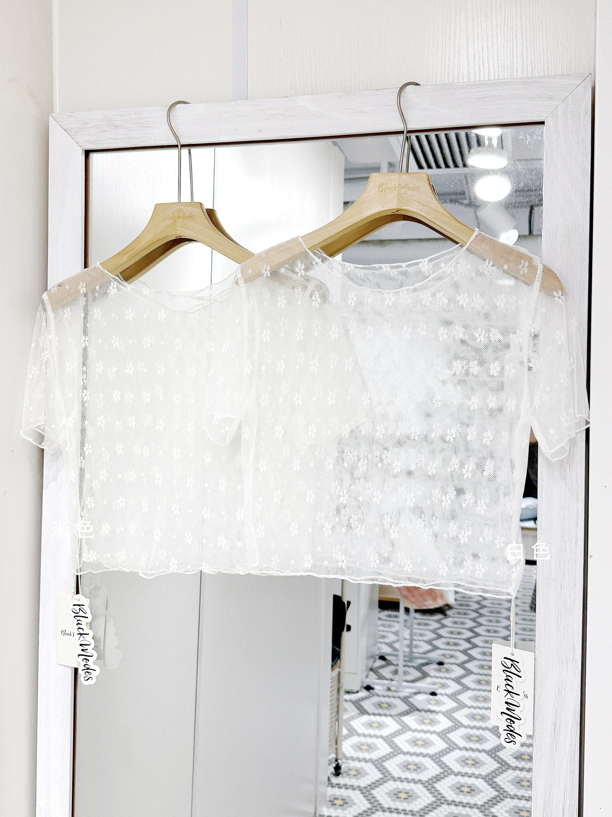 T1395｜可愛田園花花透明感上衣 𓍢 🌼🧺˚˖𓍢