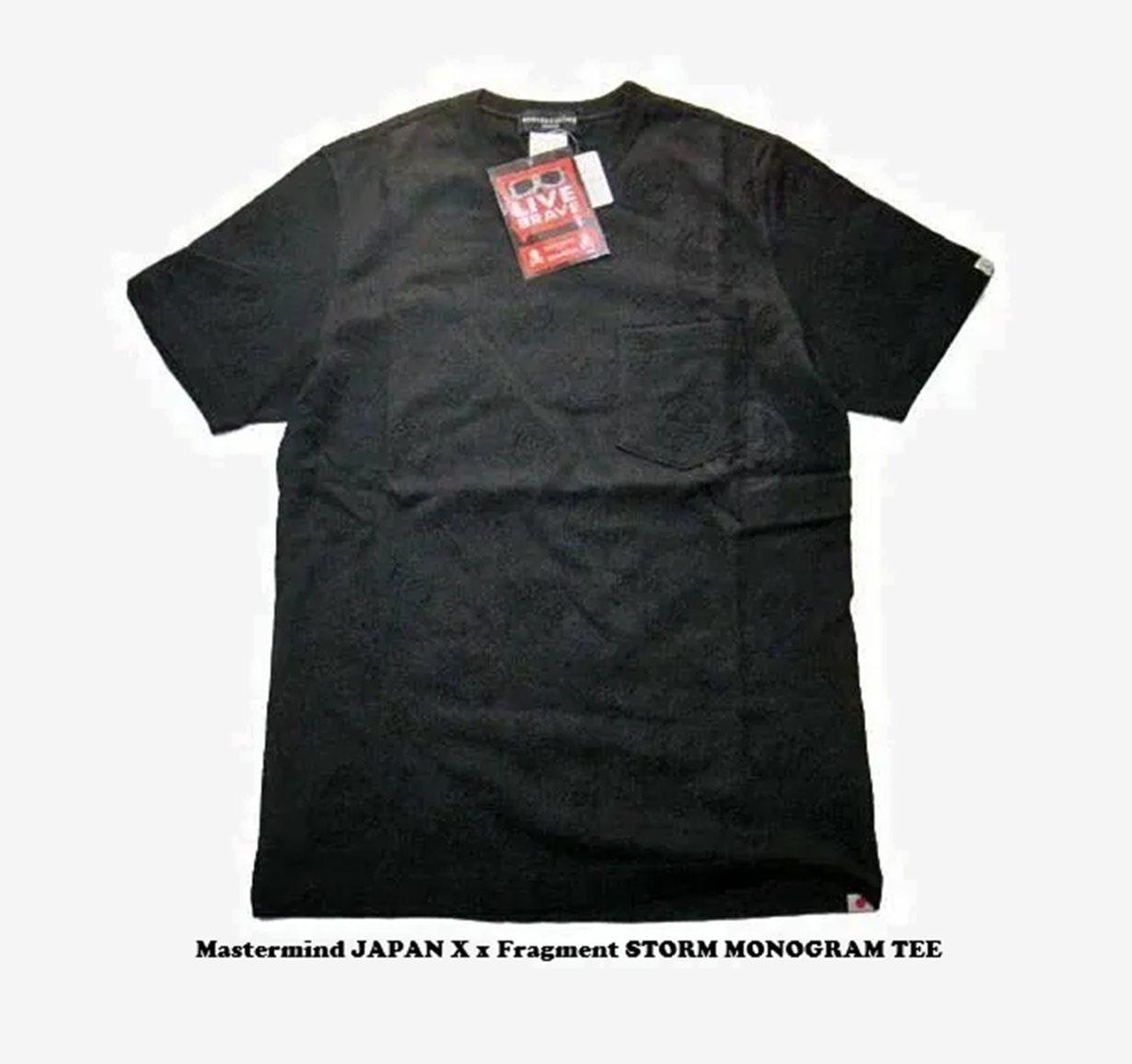 LAST SALE : Mastermind JAPAN X x Fragment STORM MONOGRAM TEE - BLACK SIZE M IN STOCK NOW (現貨發售中)