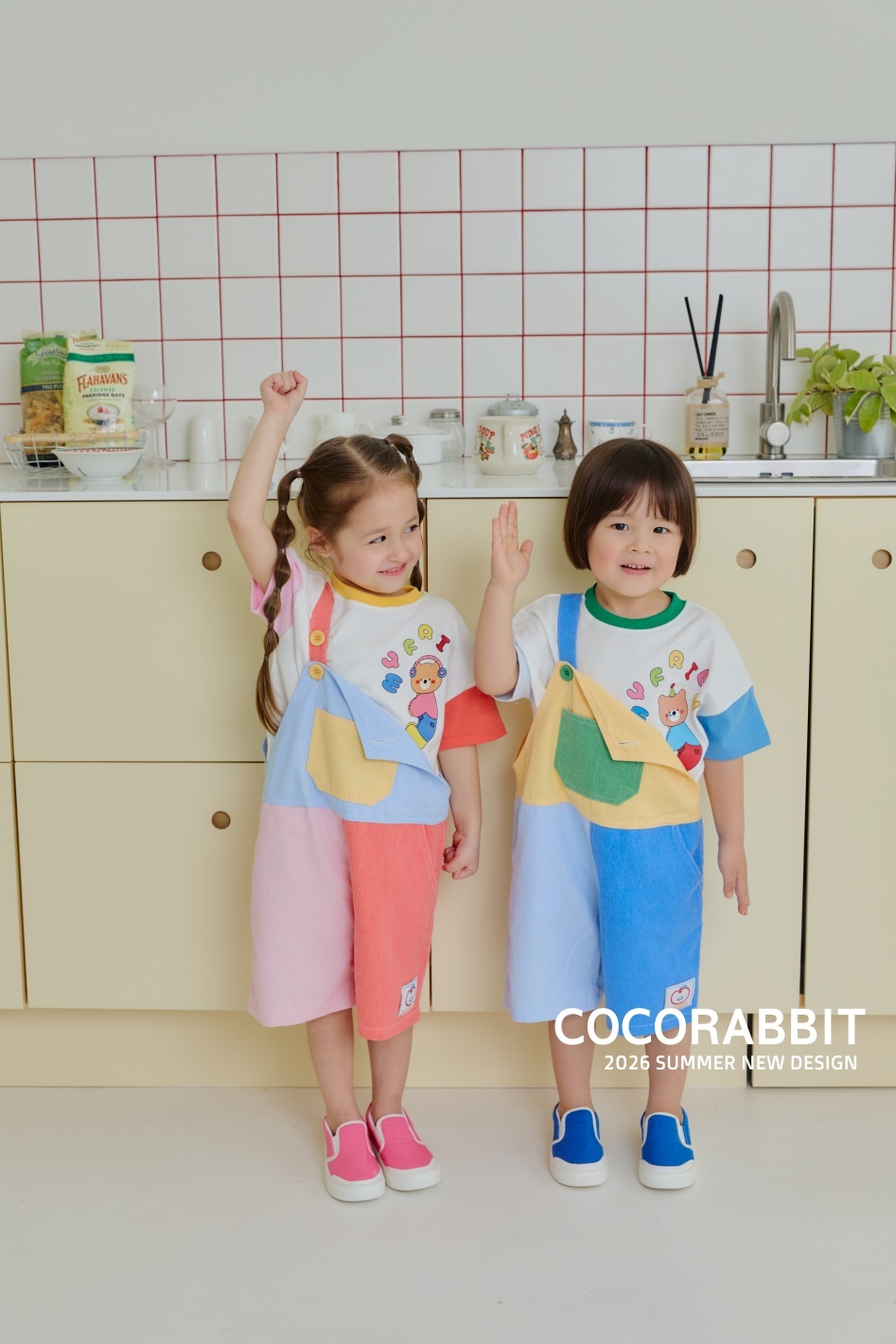 正韓夏Cocorabbit  兩色熊熊FRIEND上衣