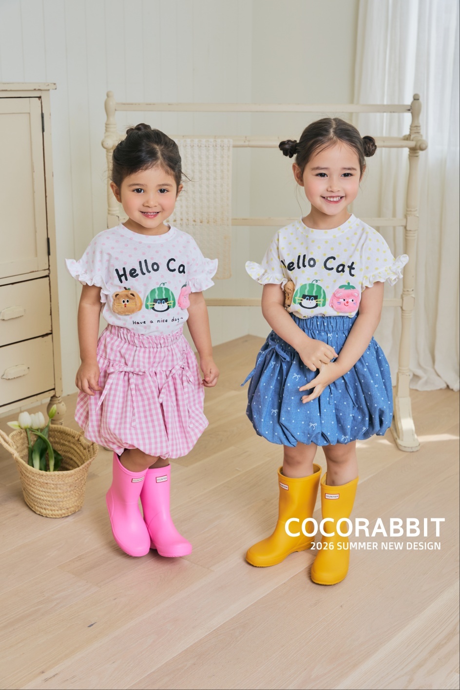 正韓夏Cocorabbit  兩色點點貓貓上衣