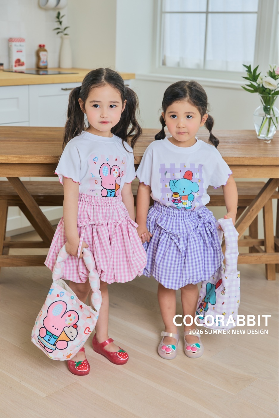 正韓夏Cocorabbit  兩色兔兔大象捲邊上衣