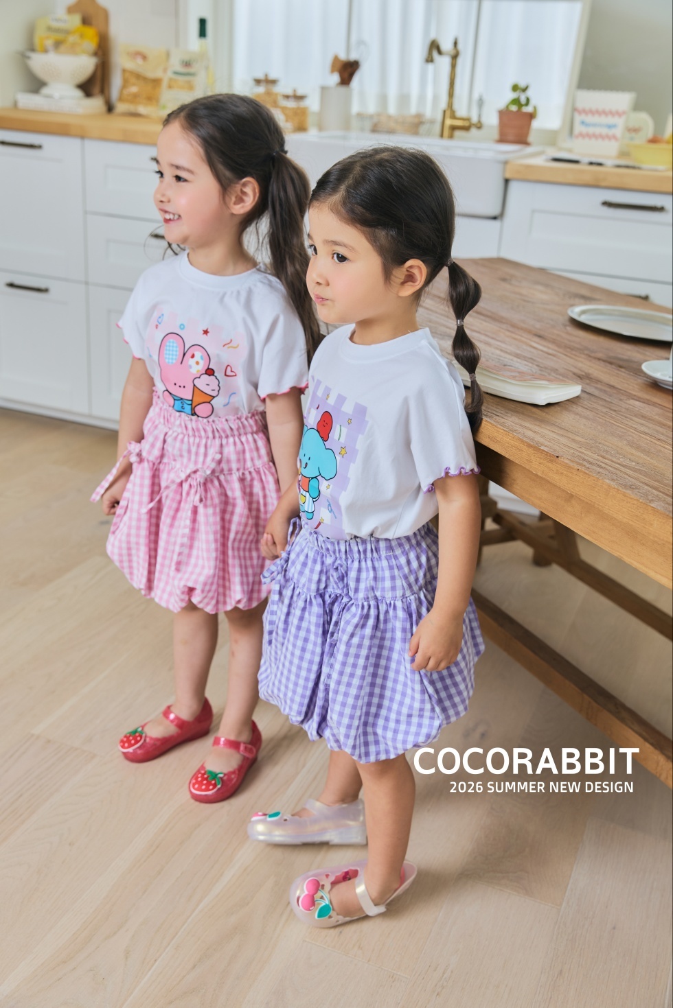 正韓夏Cocorabbit  兩色兔兔大象捲邊上衣