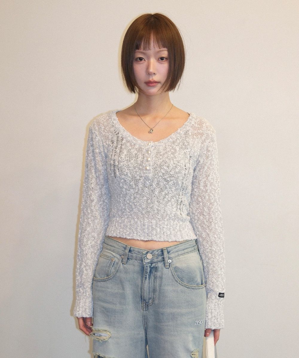 ASON 冰感布克尼短版針織上衣 AS_P0000CWY