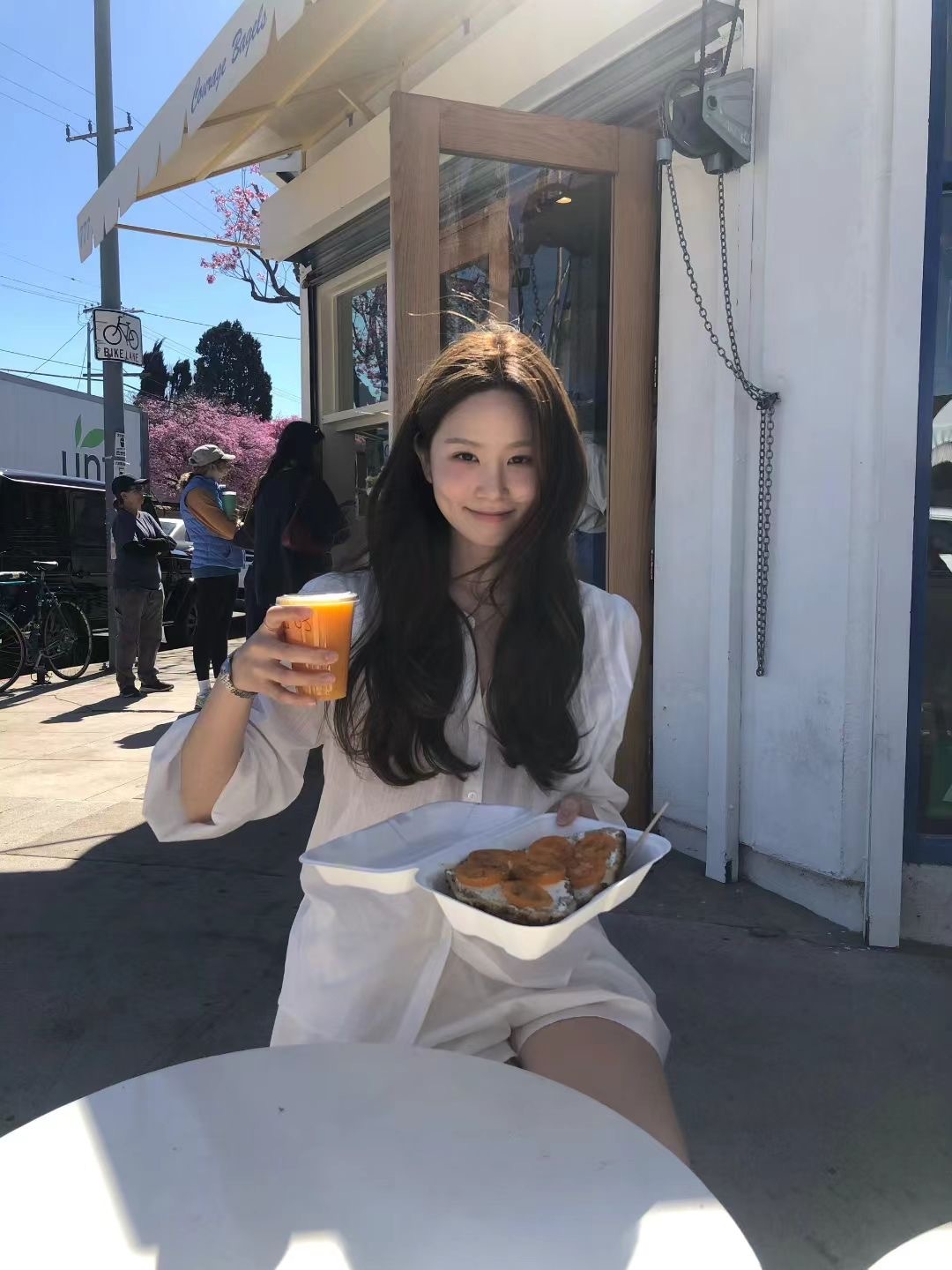 V領抓摺排釦長袖薄衫