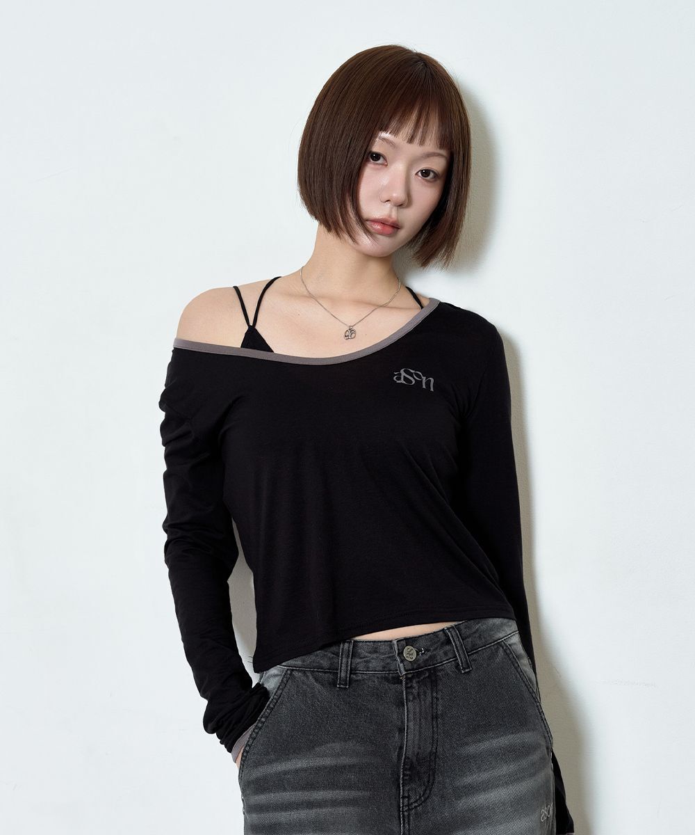 ASON EVE 撞色領口短袖T恤 AS_P0000CWV