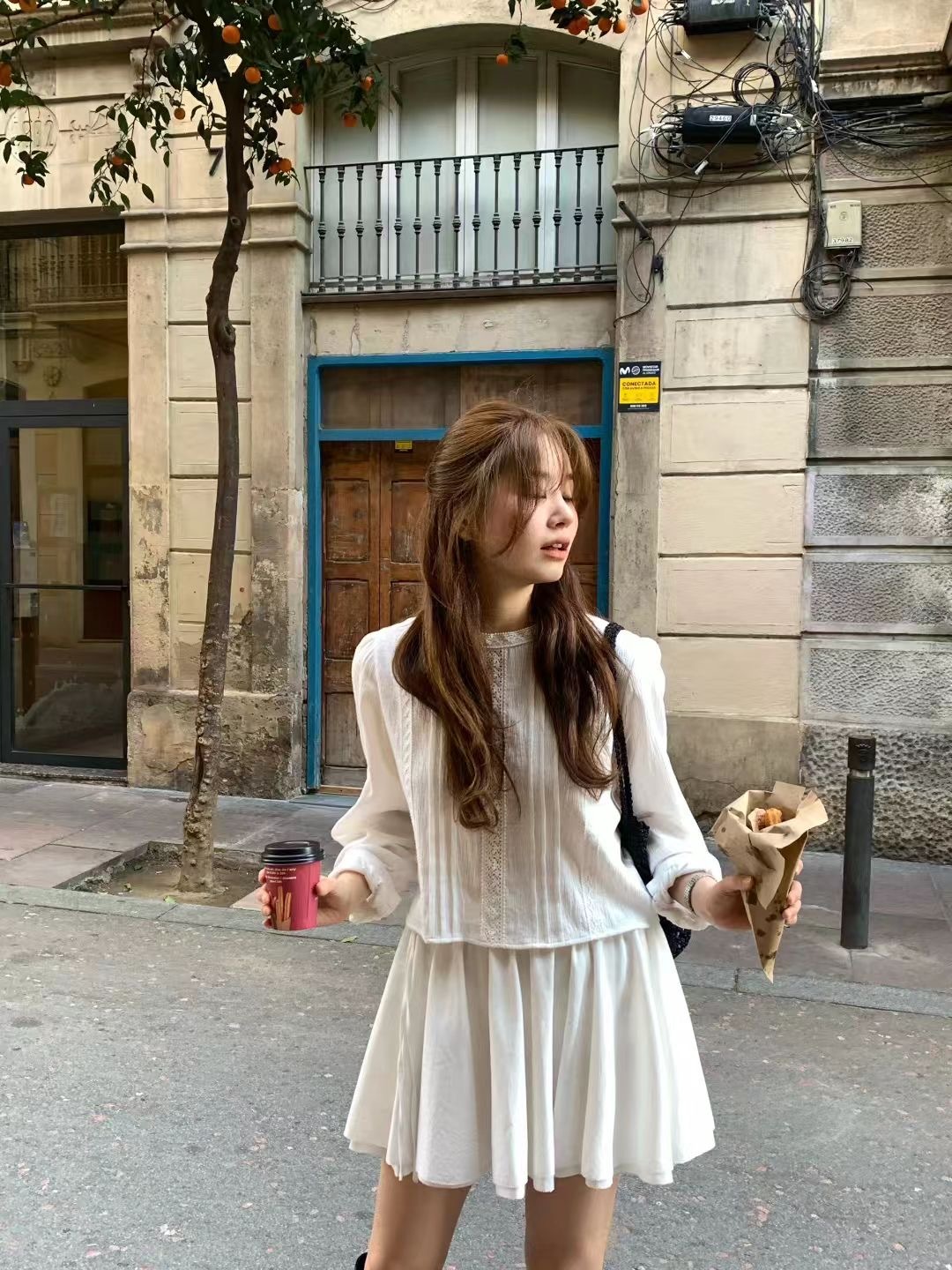 鬆緊腰抽繩氣質寬鬆短裙