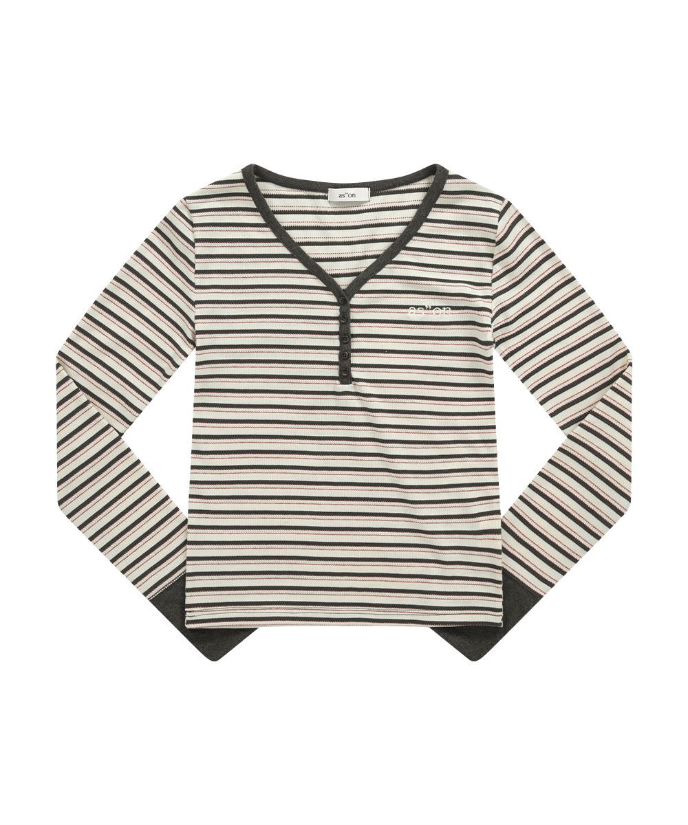 ASON 條紋長袖T恤 AS_P0000CWS