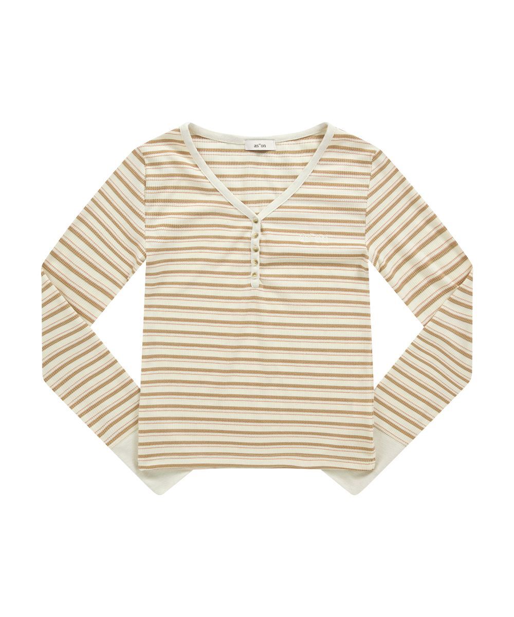 ASON 梵蒂岡條紋T恤 米色 AS_P0000CWR