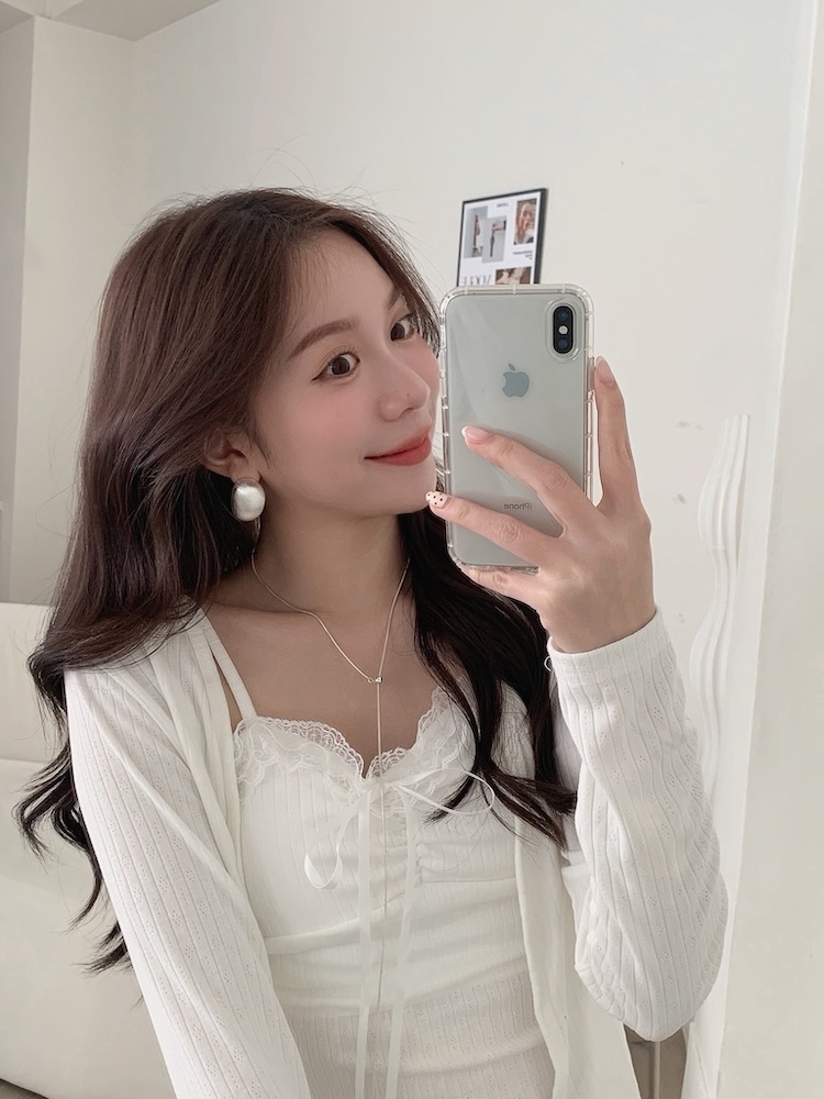 拉絲光澤橢圓耳環