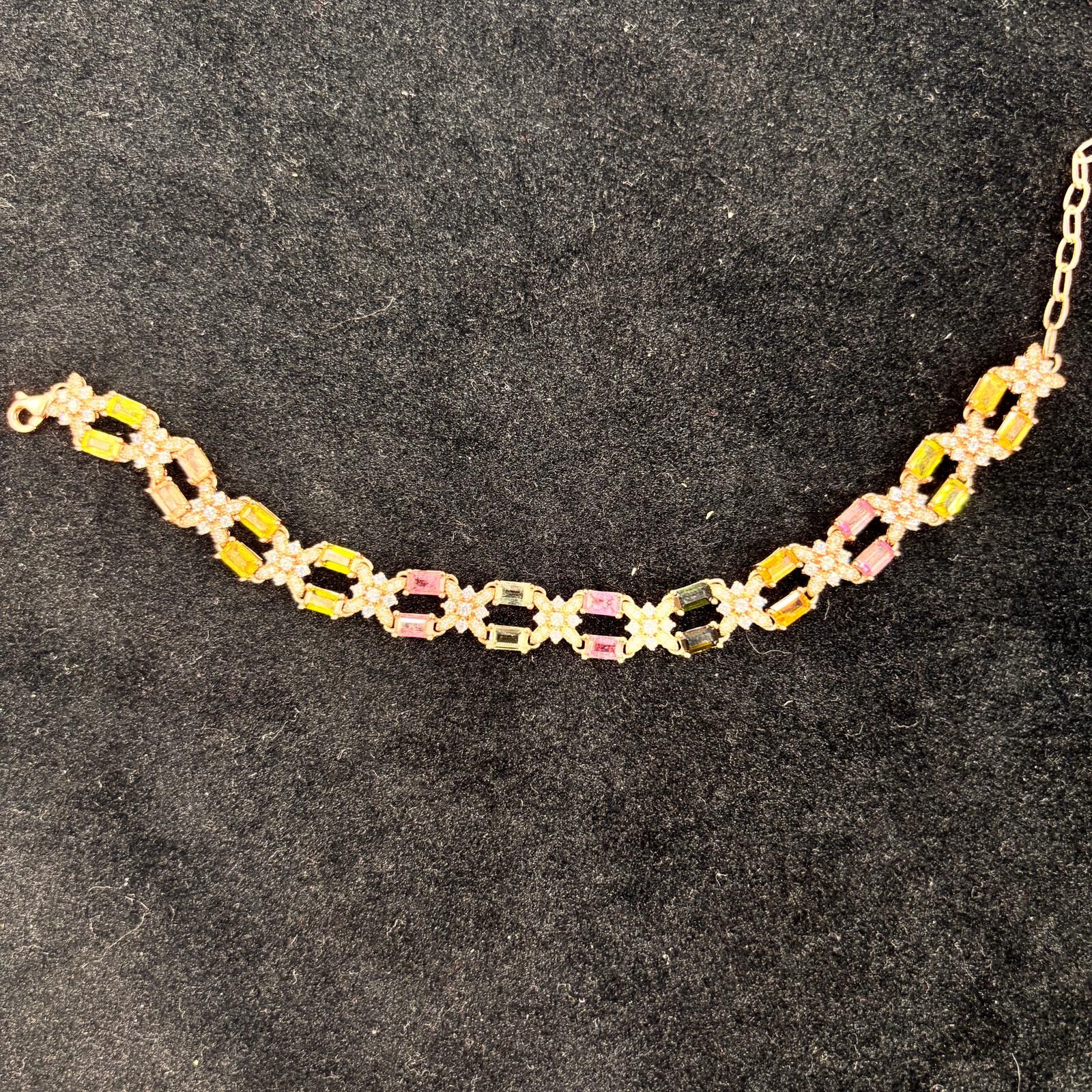 NEC-JJG0406-191方格碧璽手鏈  (A191)