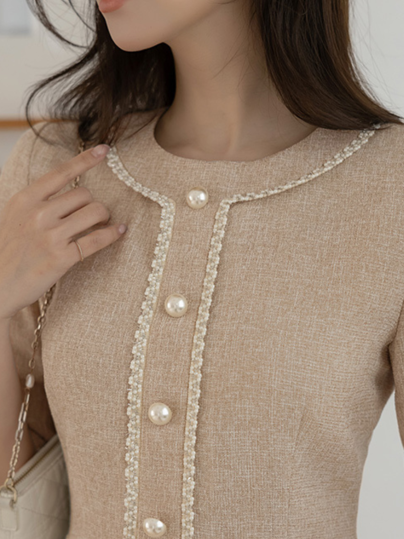 Estelle 小香珍珠洋裝 [ 2色 / S,M]