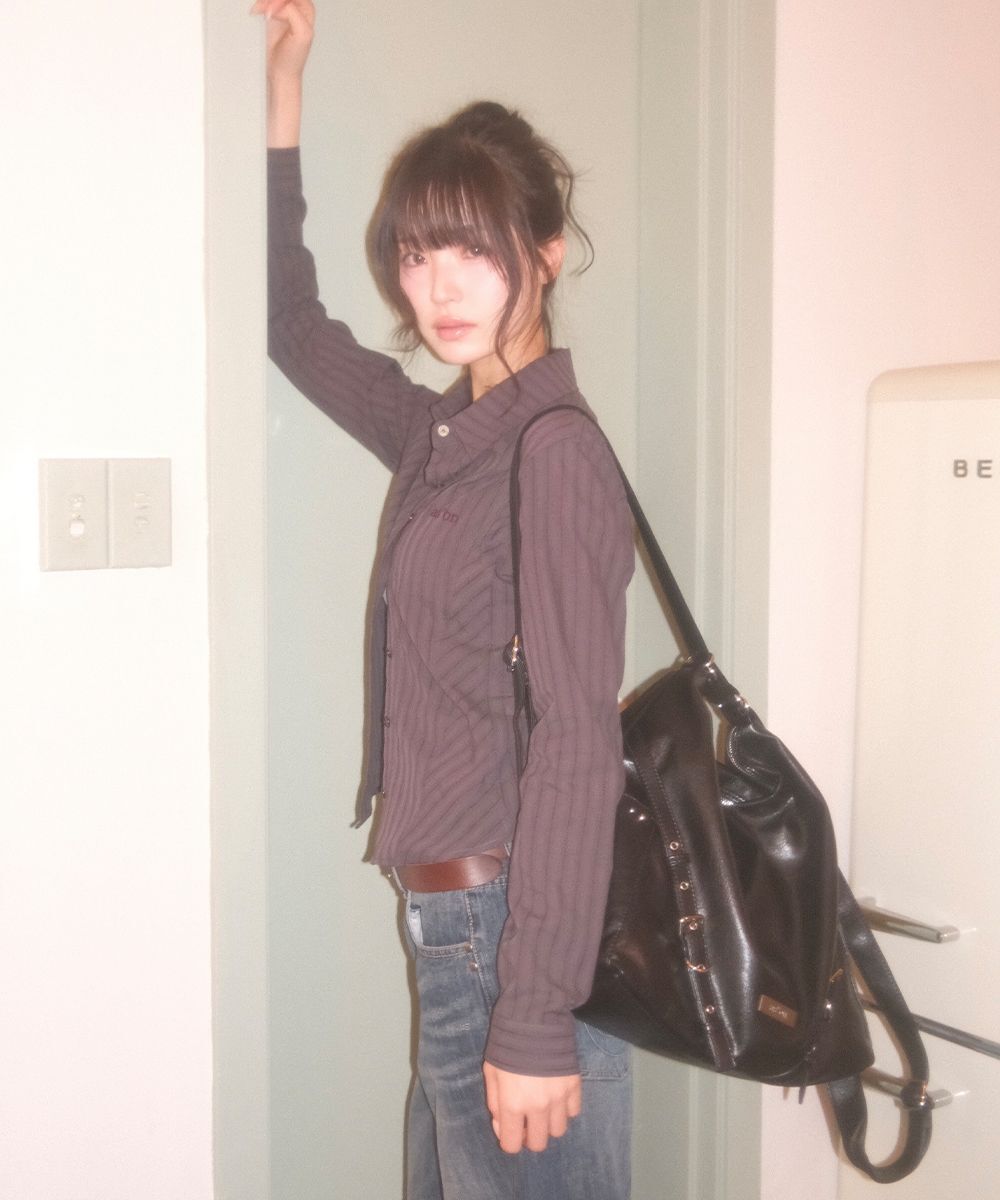 ASON NIKO 馬甲束腰襯衫 深紫 AS_P0000CXK