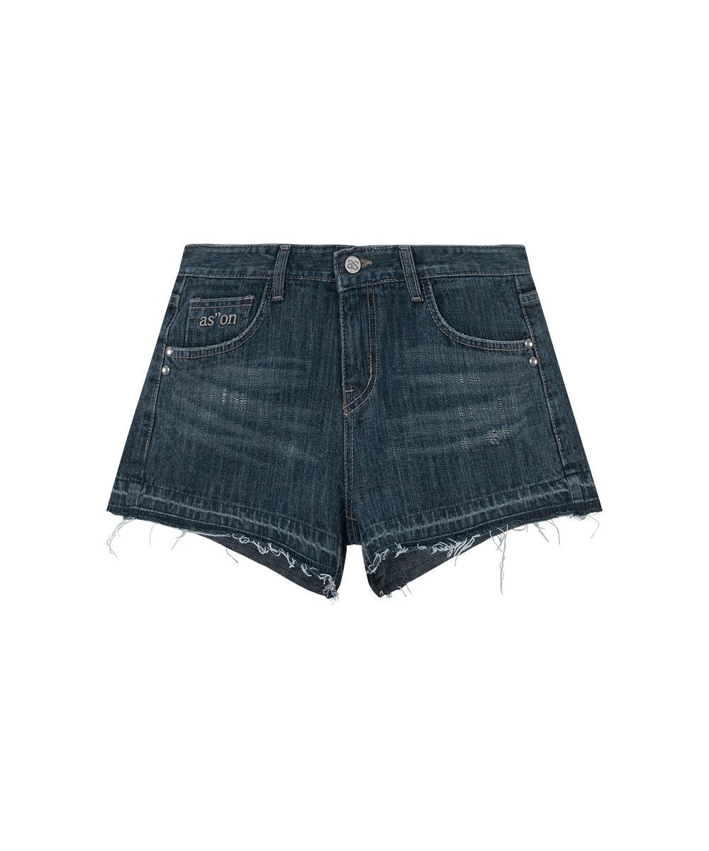 ASON 反摺丹寧短褲 藍色 AS_P0000CWP