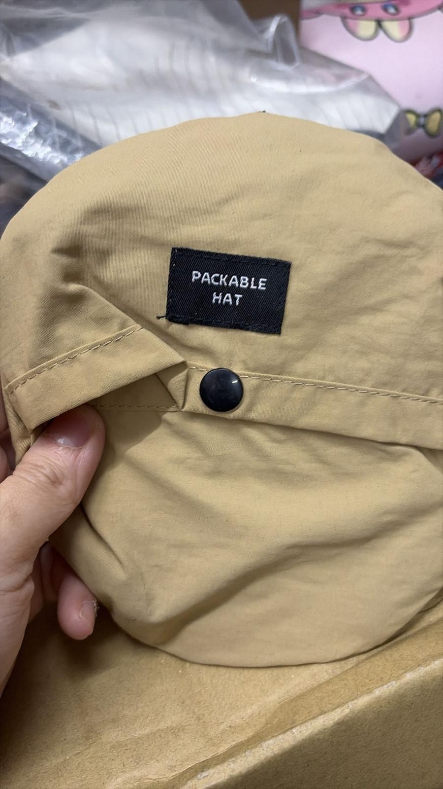 現貨 日系速乾可收納防水防曬帽（卡其色）(#920地左）